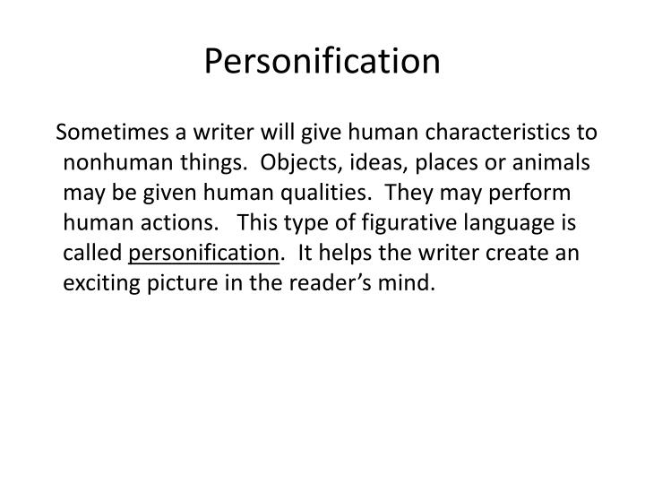 give an example of personification