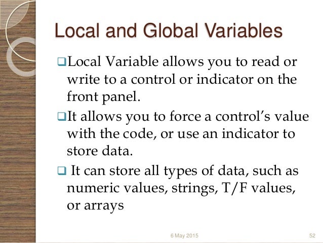 global and local variables with example