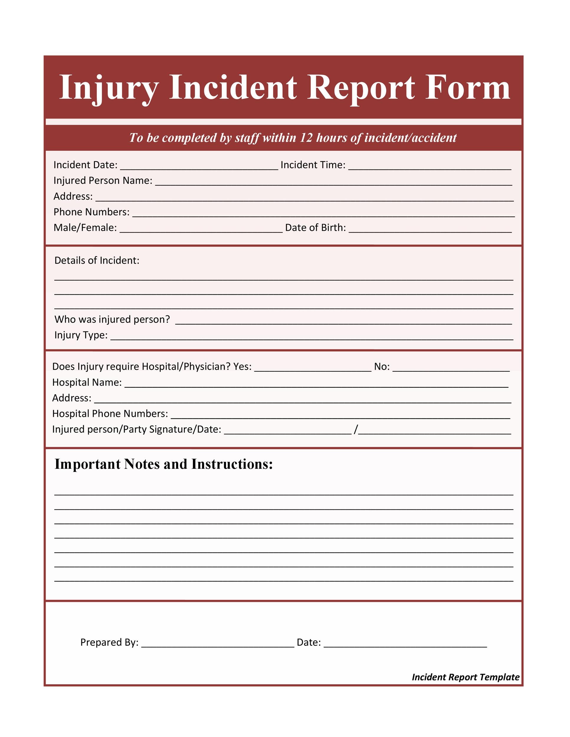 example of incident report in hospital