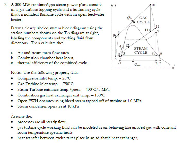 steam turbine power cycles example questions