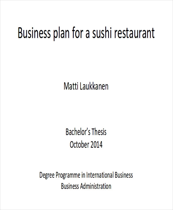 example of sample business plan outline