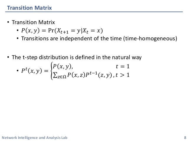 transition matrix markov chain example