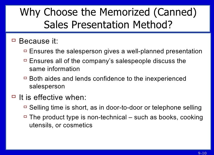selling a product presentation example
