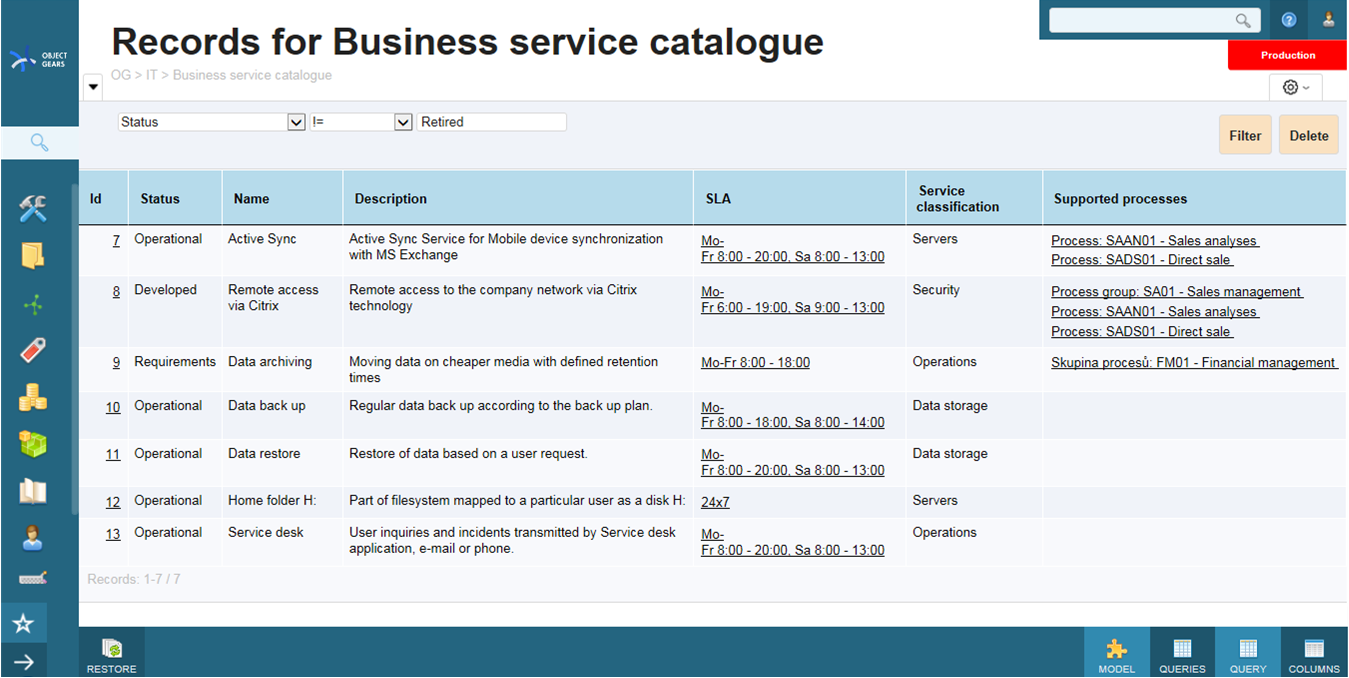 service catalog example itil v3