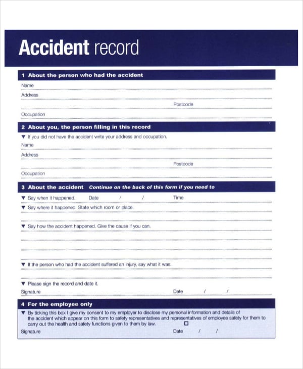 how to write an accident report example