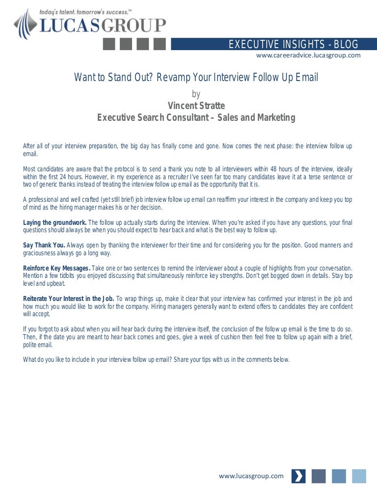 interview follow up email example