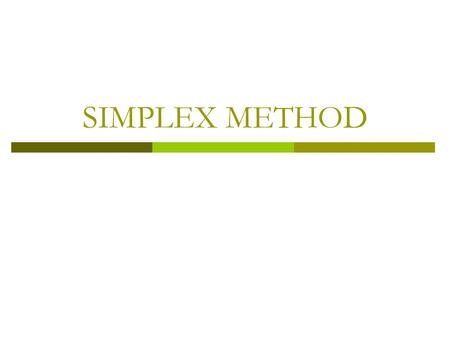 linear programming simplex method example ppt