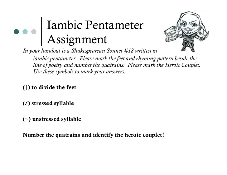 which is an example of iambic pentameter apex