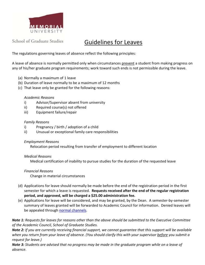 example of leave letter for work