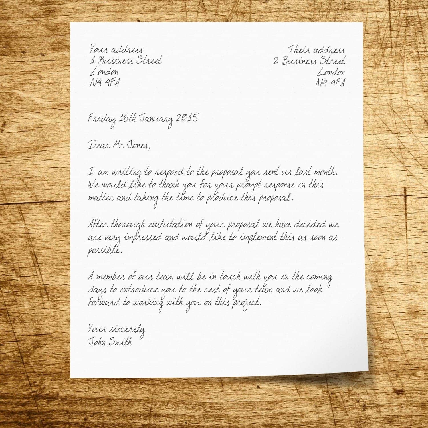 how to write a business letter example