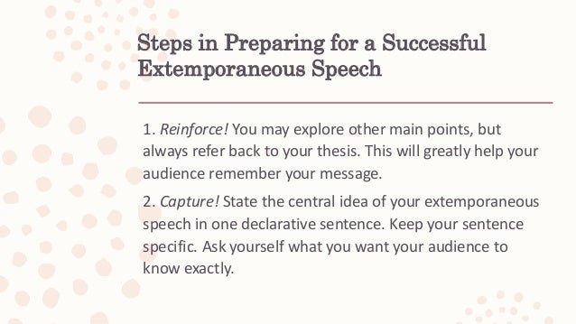 example of extemporaneous speech about life