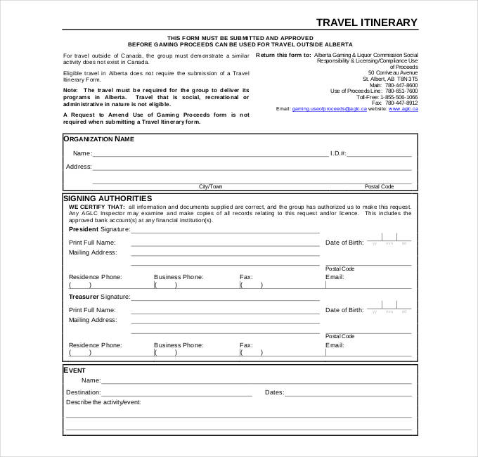 canada request for visit form example