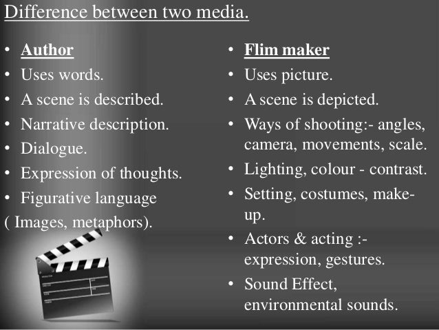 compare and contrast essay book vs movie example