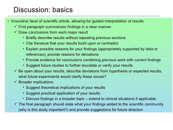 how to write a scientific discussion example