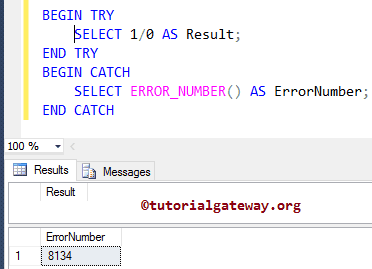 example of try catch in c