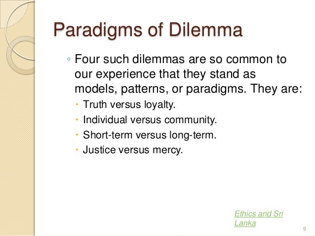 example opposing values in ethical dilema