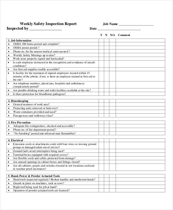 health and safety monthly report example
